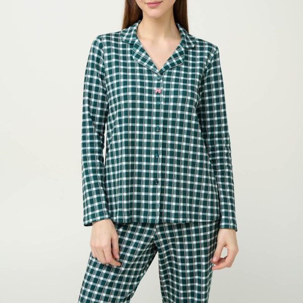 Vamp Κουμπωτή Γυναικεία Πυτζάμα καρό