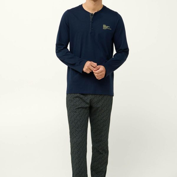 Vamp Ανδρική Βαμβακερή Πυτζάμα με Πατιλέτα