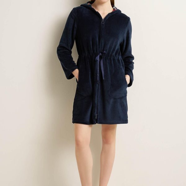 Vamp Γυναικεία Fleece Ρόμπα με Φερμουάρ